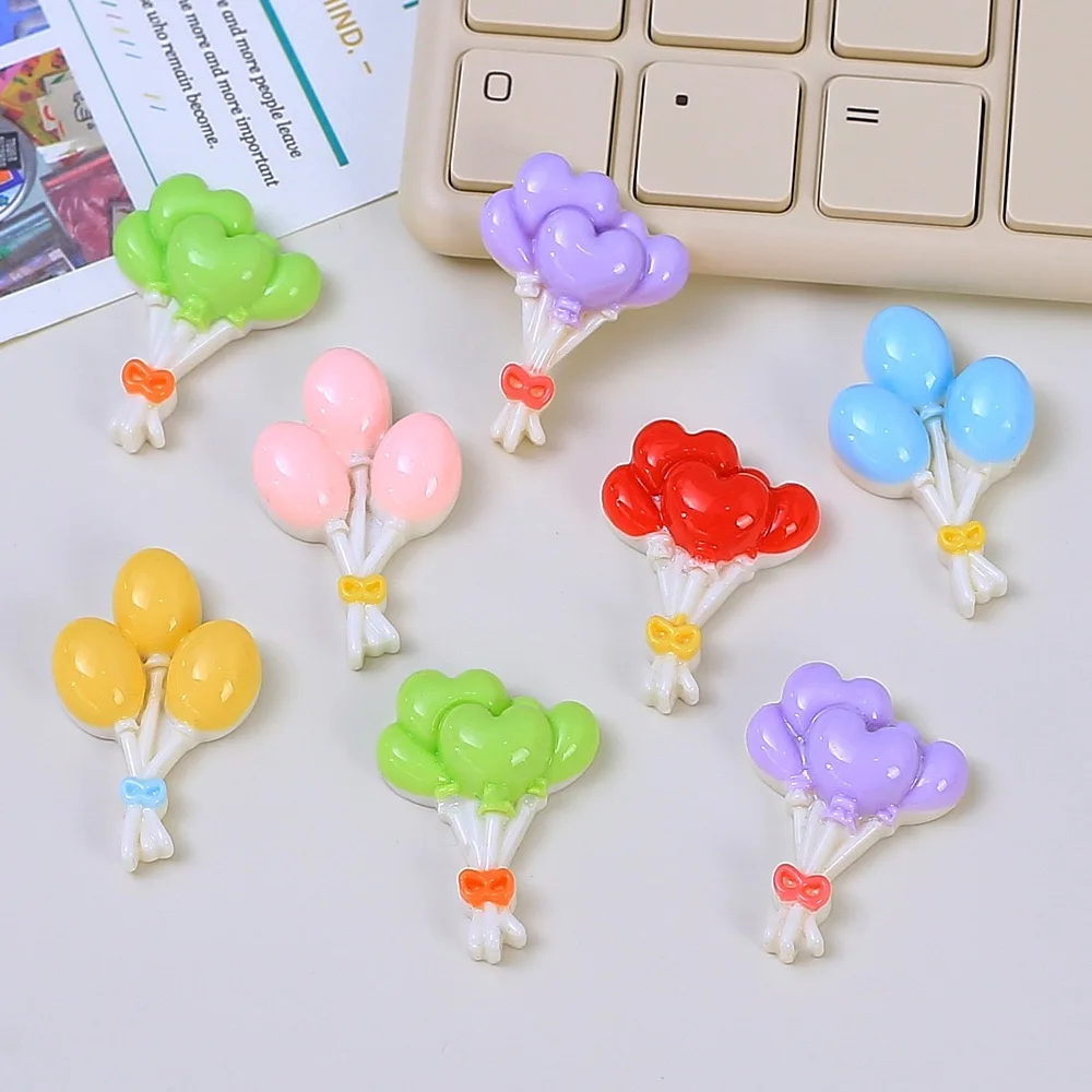 10Pcs New Cute Colorful Balloon Resin Flatback Cabochon Scrapbook Diy Jewellery Hairpin Accessories Party Decorate Craft