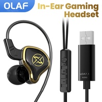 2.5m Long USB-A Wired Earphones For Desktop Computer In-ear Cable Headphones With Mic Handsfree USB Headset For Notebook Laptop