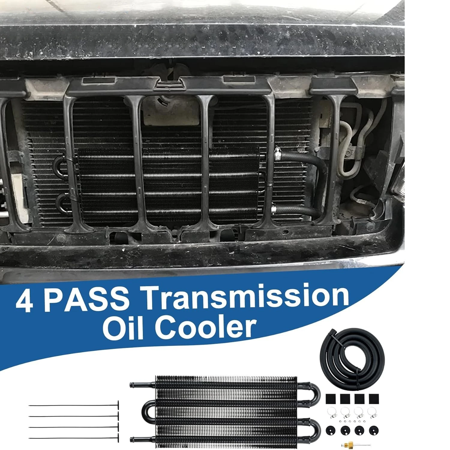 Car Transmission Oil Cooler Kit Universal 4/6/8 Pass 5/16