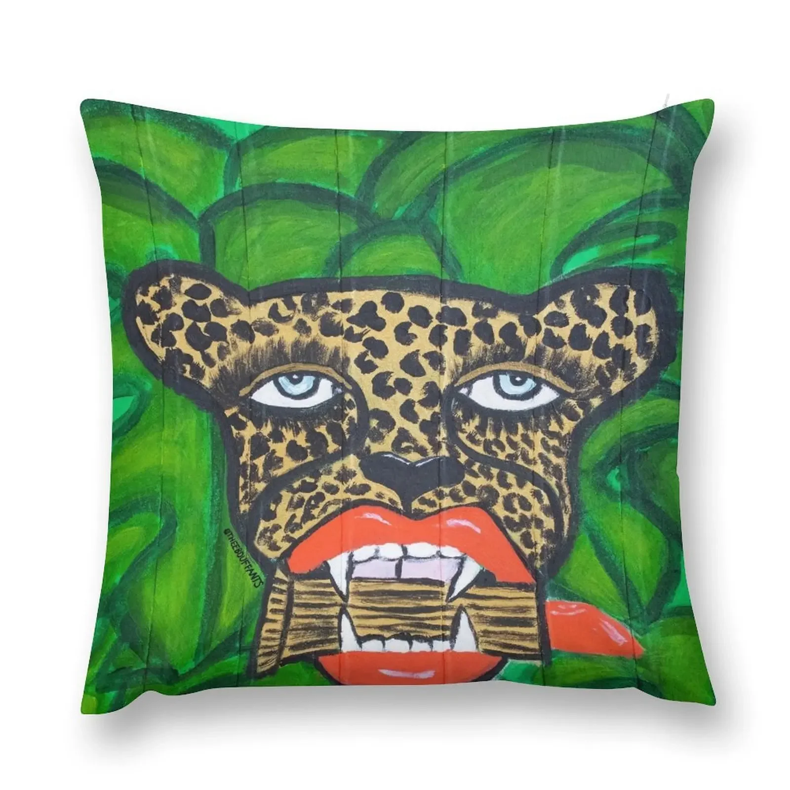 Cheetah With Lipstick Throw Pillow Luxury Cushion Cover Cushion Cover For Sofa Cushion Covers For Living Room pillow