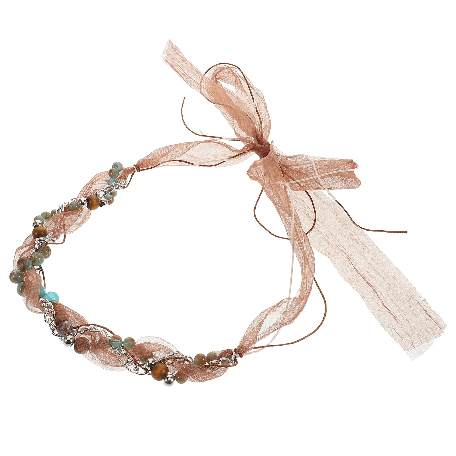 

Bohemian Hair Accessories Belt Women Vintage Mesh Headband Stone Waist Chain Decorative Belts Resin Beaded Jewelry Belly