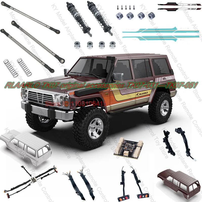

Riaarlo Rc Tk07 Original Accessories Tk07-031-Tk07-051 Car Shell Stickers Pull Rod Shock Absorber Spring Board Front Headlights