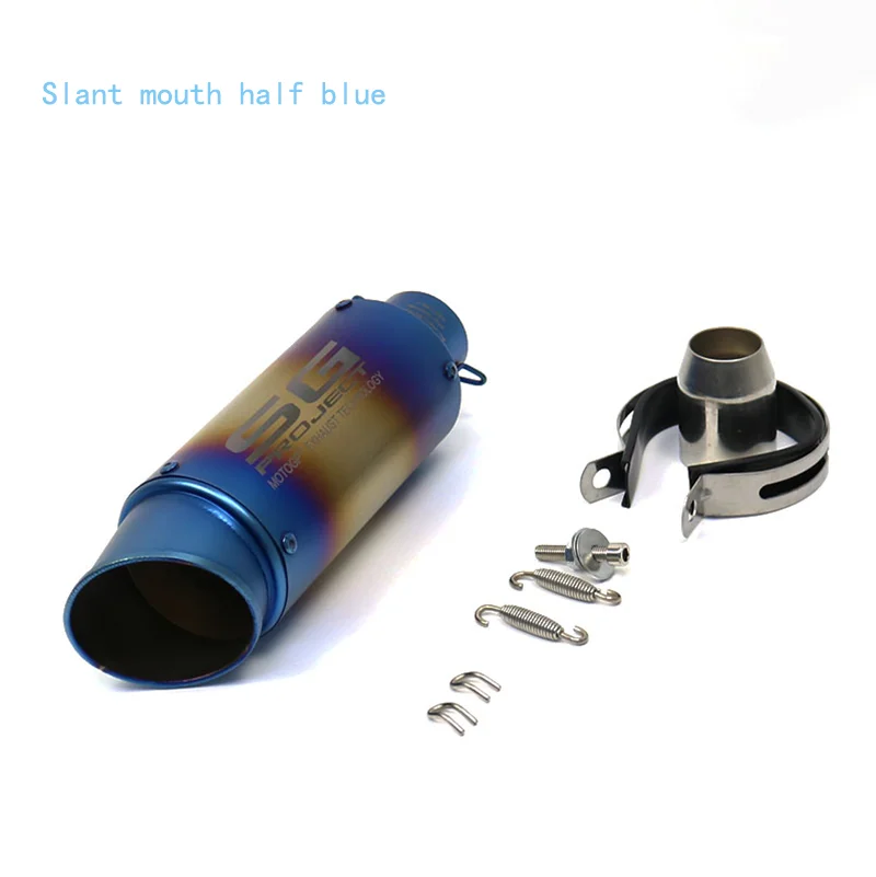 Motorcycle Modified Exhaust Pipe 51mm Straight-Through Exhaust Pipe High-Flow Barrel Exhaust Pipe Universal Acc