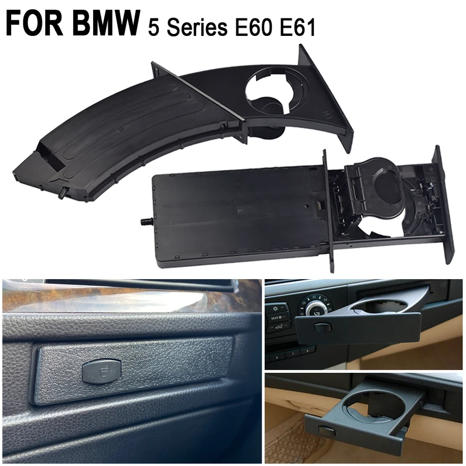 Lot 2 Porte-gobelets Gauche Droite - Compatible BMW Série 5 E60 E61 2001-2010