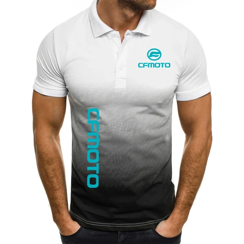 Polo surdimensionné imprimé 3D nickel é Cfmoto pour hommes, chemise Hip Hop Street, confortable, Harajuku, Y2K, été, nouveau, 2024