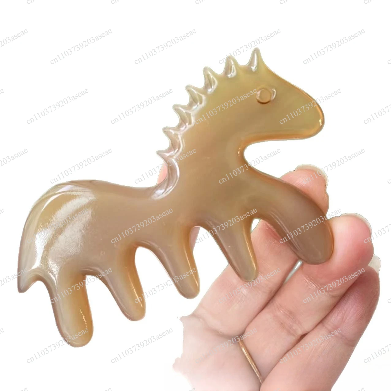 Natural horn comb head meridian comb pony wide tooth massage comb facial five tooth acupoints scraping