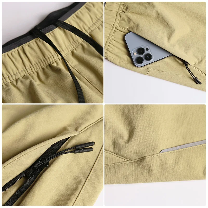 Men Comfortable Light Quick Drying Sport Pants Thin Slim Pant Straight Thin Trousers Male Drawstring Design Elastic Sweatpants