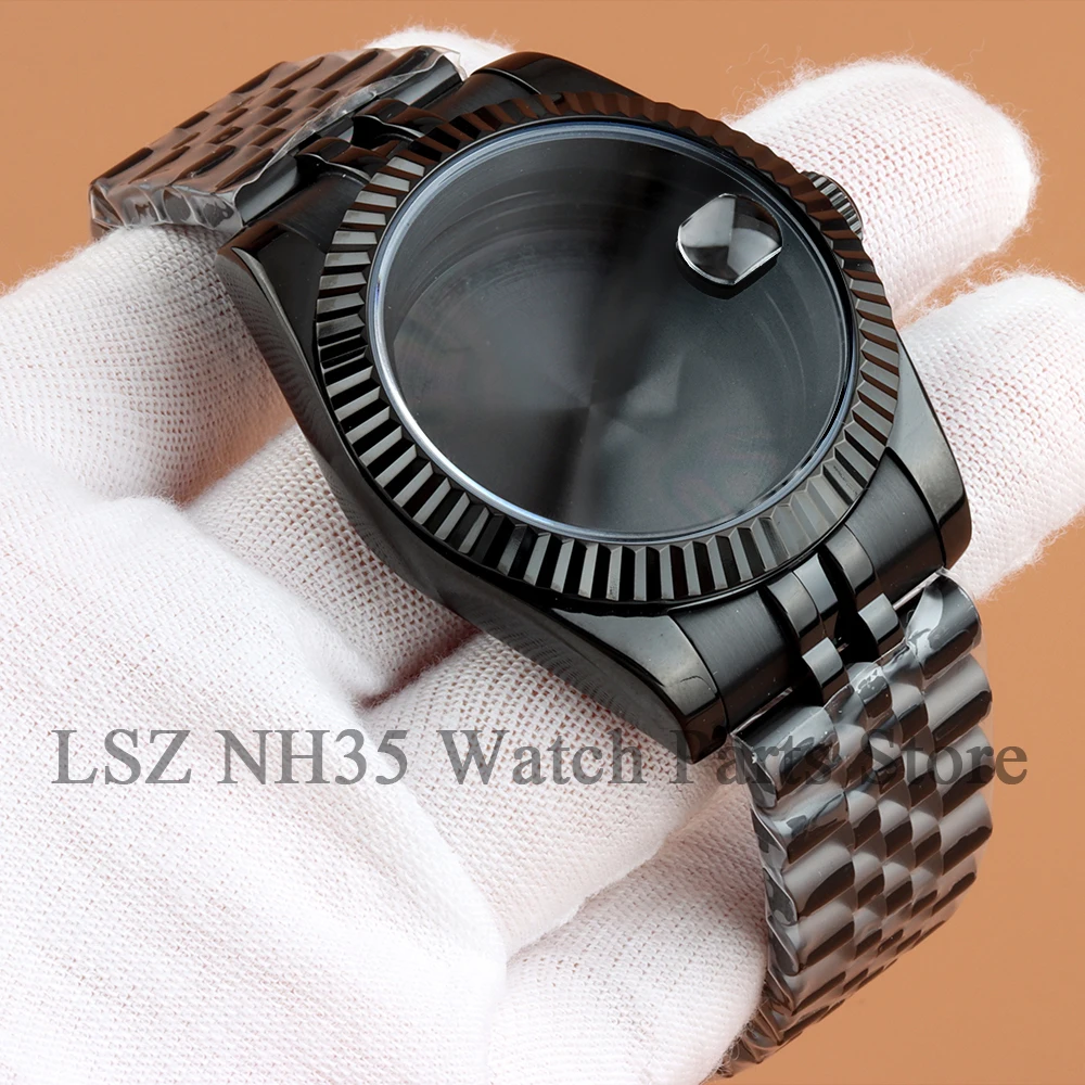 Gold/Black Waterproof 36mm/39mm NH35 Watch Case Watch Accessory Fit NH35 NH36 Movement Jubilee/Oyster Watchband Datejust Case