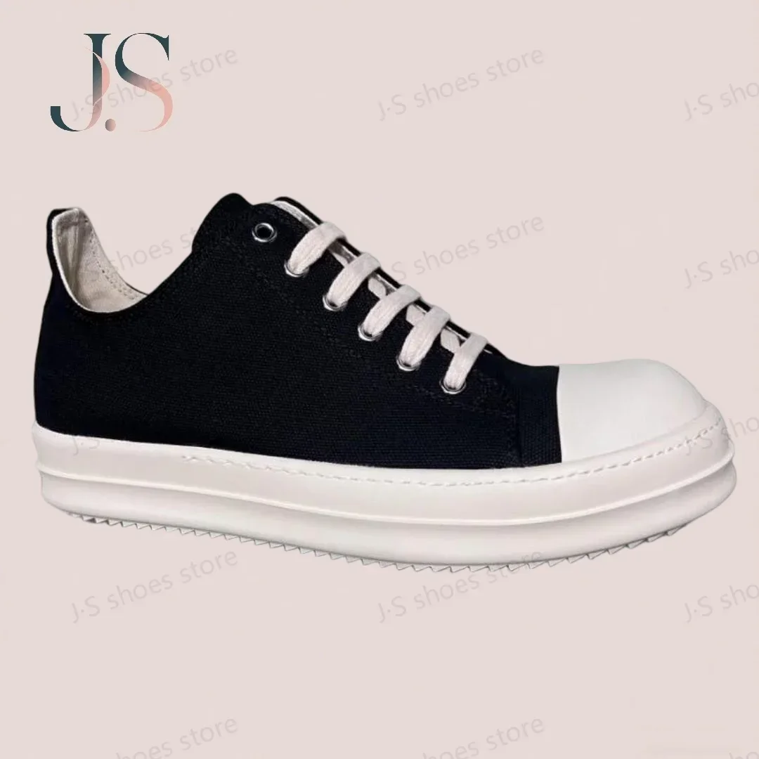 

Ro Retro Classic Black Canvas Low Top Shoes Men Sneaker Flat Shoe Lace Up Versatile Women Casual Sneakers