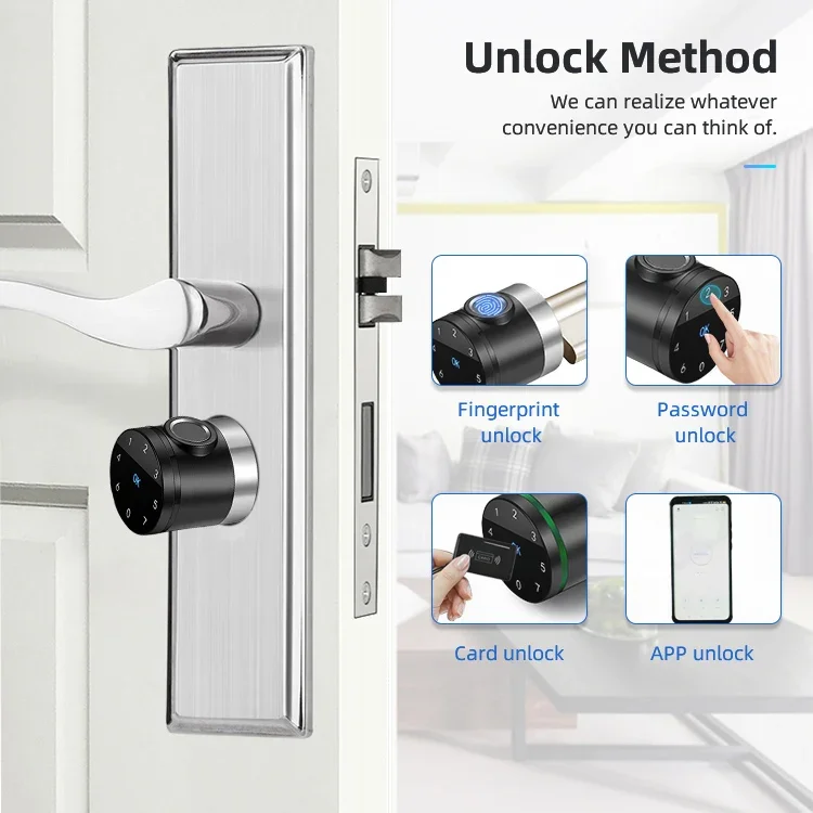 Vians APP 105มิลลิเมตรล็อคกระบอกลายนิ้วมือกันขโมย keyless แบบชาร์จไฟได้บ้านอพาร์ทเม้นอิเล็กทรอนิกส์อัจฉริยะ
