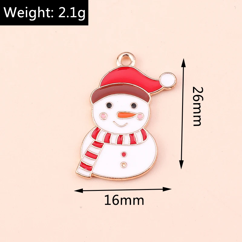10 Stück Mix süße Weihnachtsmann Charms Emaille Weihnachten Schneemann Stiefel Charms Anhänger für Schmuckherstellung DIY Ohrringe Halskette Geschenke – Detail 22