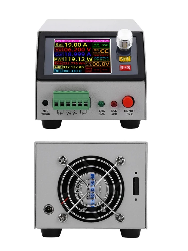 DC 12V 2.4-Inch Color Screen DC CNC Electronic Load Tester Lithium Battery Capacity Measuring InstrumentDC 0~150V 20A 150W