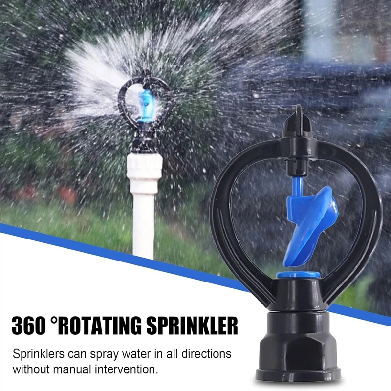 Aspersor Rotatorio de 1/2 Pulgada con Rosca Externa/Interna para Riego de Jardín y Césped, Sistema de Microirrigación, Boquilla de Plástico