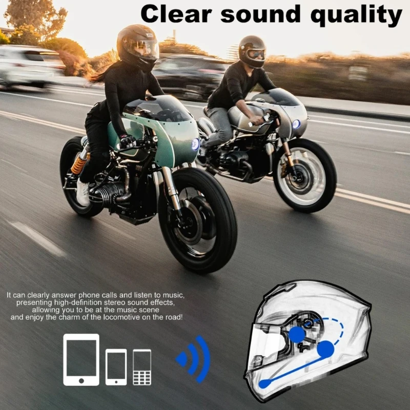 28GB Professional Helmets Headset with Boom Mic In-Helmets Earbuds Game Companion Clear Communication Plastic for Safe Rides