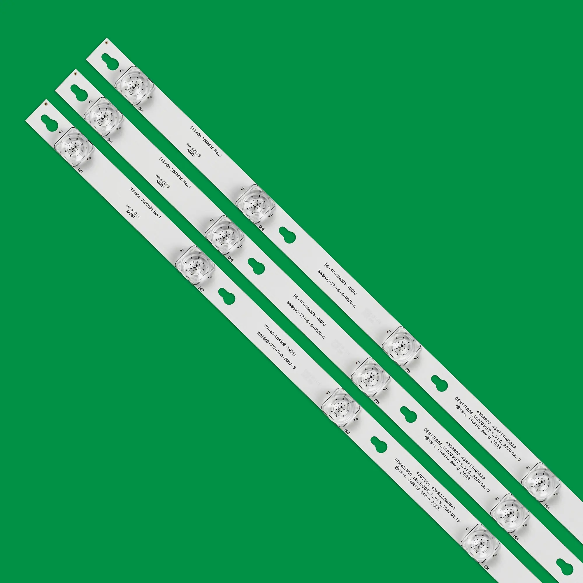 Imagem -04 - Tira Led para Tcl 43ud62636 L43ud6206w 43ud6236w 43uv6206w 43uv6206w Tcl 43s6207 Oem46lb06 43uc6316 43uc6326 L43s4900