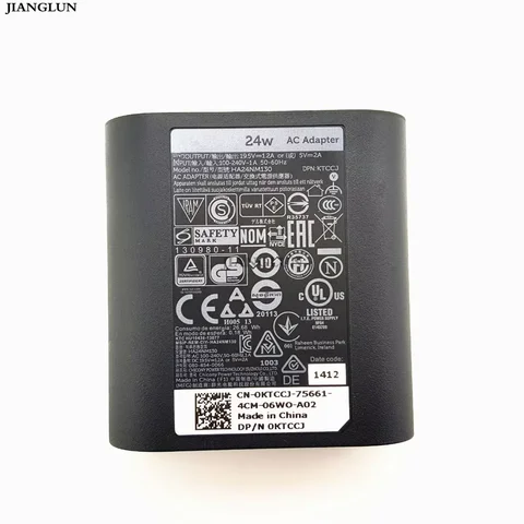 JIANGLUN 24W 19.5V 1.2A OEM AC Adapter Charger HA24NM130 KTCCJ For Dell Venue 11 Pro 11i 8 7 Tablet
