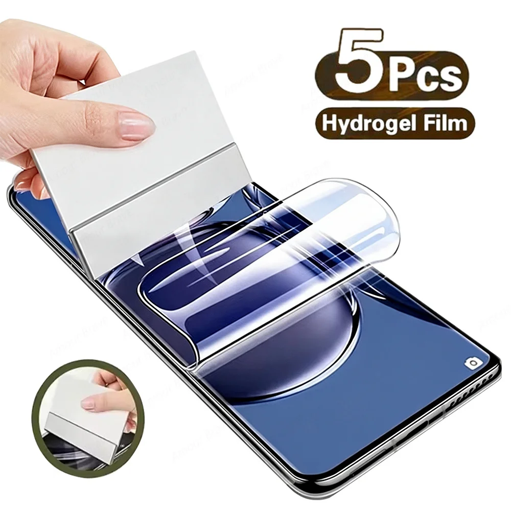 5 protections d'écran pour Xiaomi Redmi Note 15 14 13 12 11 10 9 Pro Plus, film hydrogel souple pour Redmi Note 15, film en gel, pas en verre
