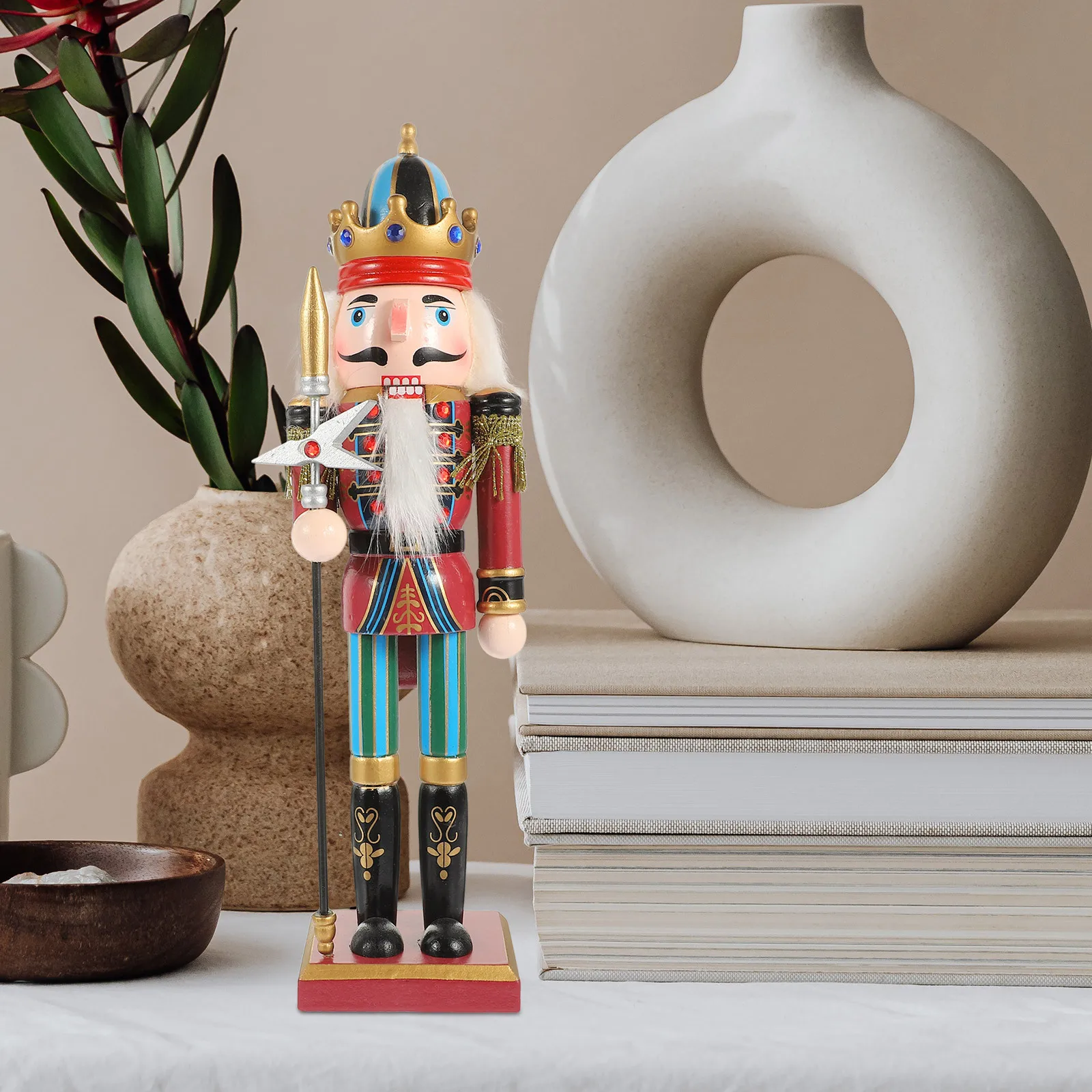 

Christmas Nutcracker Wooden Holiday Decoration Tall Xmas Party Ornament Indoor Outdoor Display Craft Gift Festive Home Decor