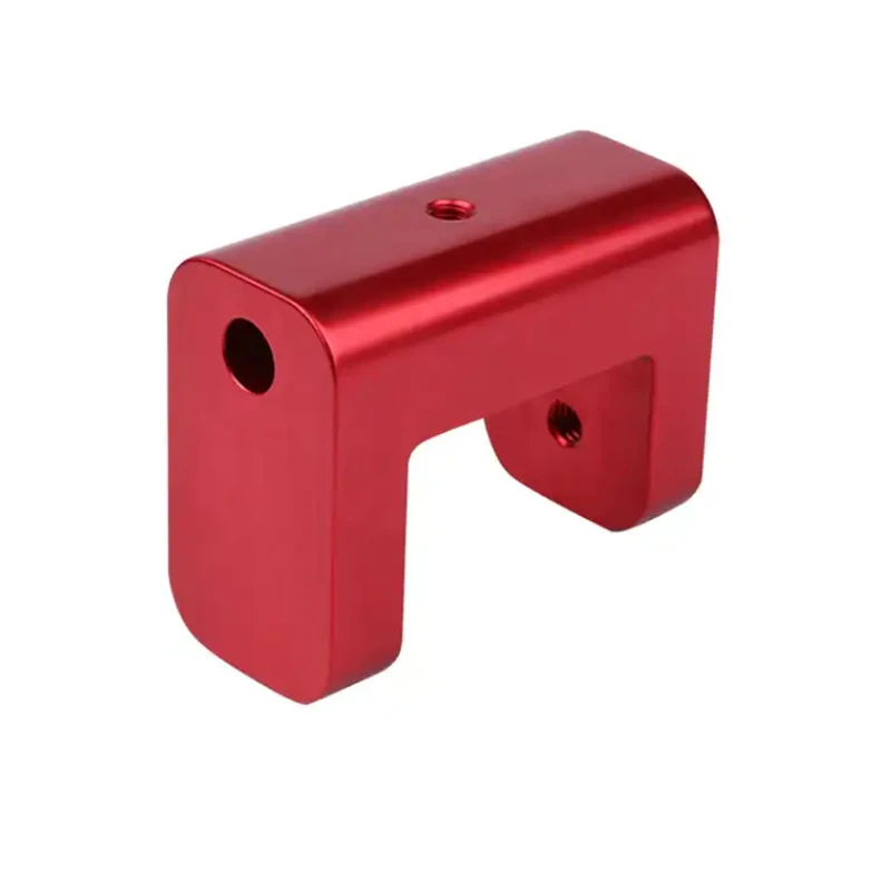 Customized CNC machined aluminum alloy red anodizing equipment connecting seat Mechanical fixing bracket Precision supports