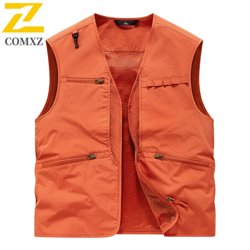 2025 New Fly Fishing Vest Jacket Men's Outdoor Camping Adventure Sleeveless Work Vest  Photographer  Journalist Pocket Waistcoat