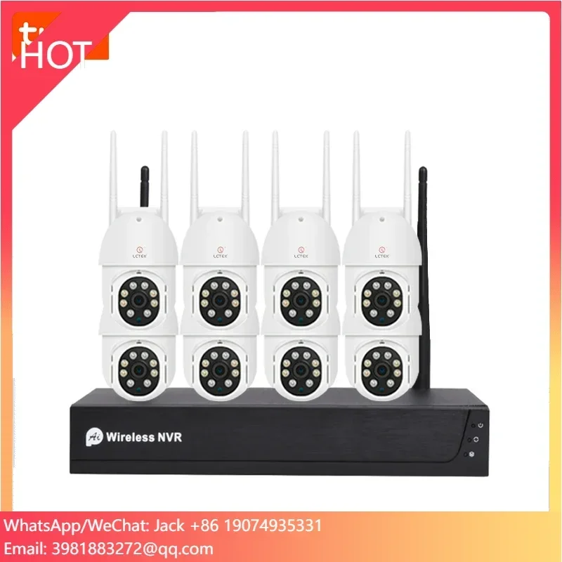 

LCLCTEK Tuya Smart 3MP 8CH Wireless NVR Kit WIFI Security CCTV PTZ Camera System