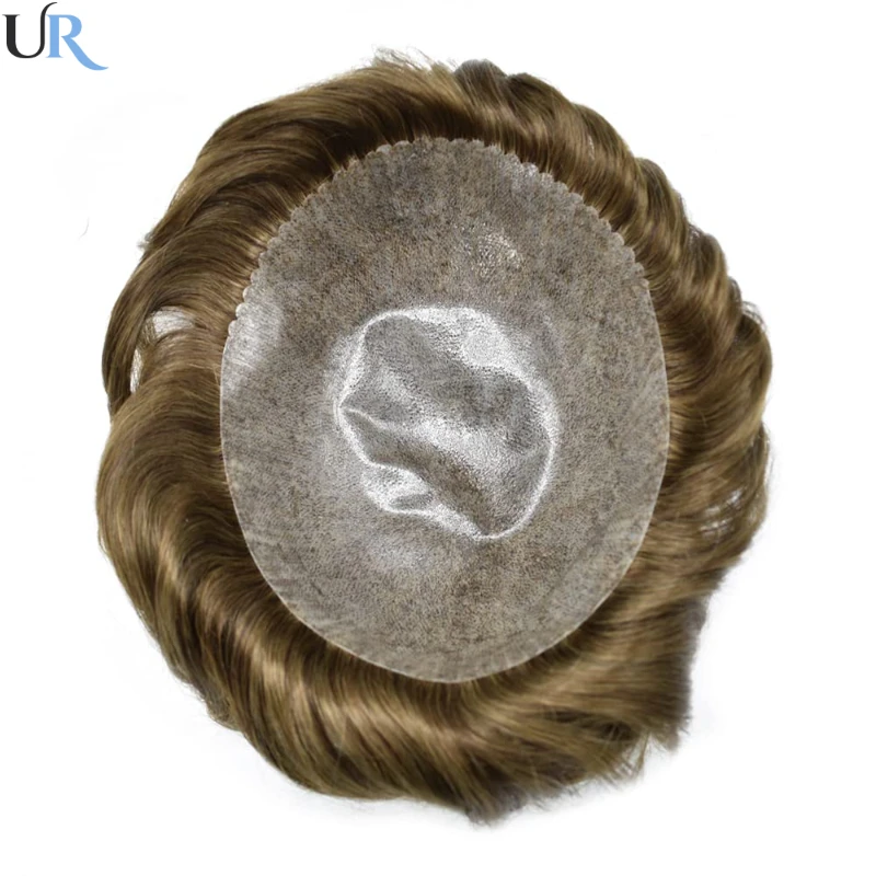 ISkin Men Toupee 0.12mm parrucca della pelle dell'iniezione per gli uomini protesi dei capelli maschili 7 pollici lungo sistema di capelli umani unità parrucche naturali dell'uomo