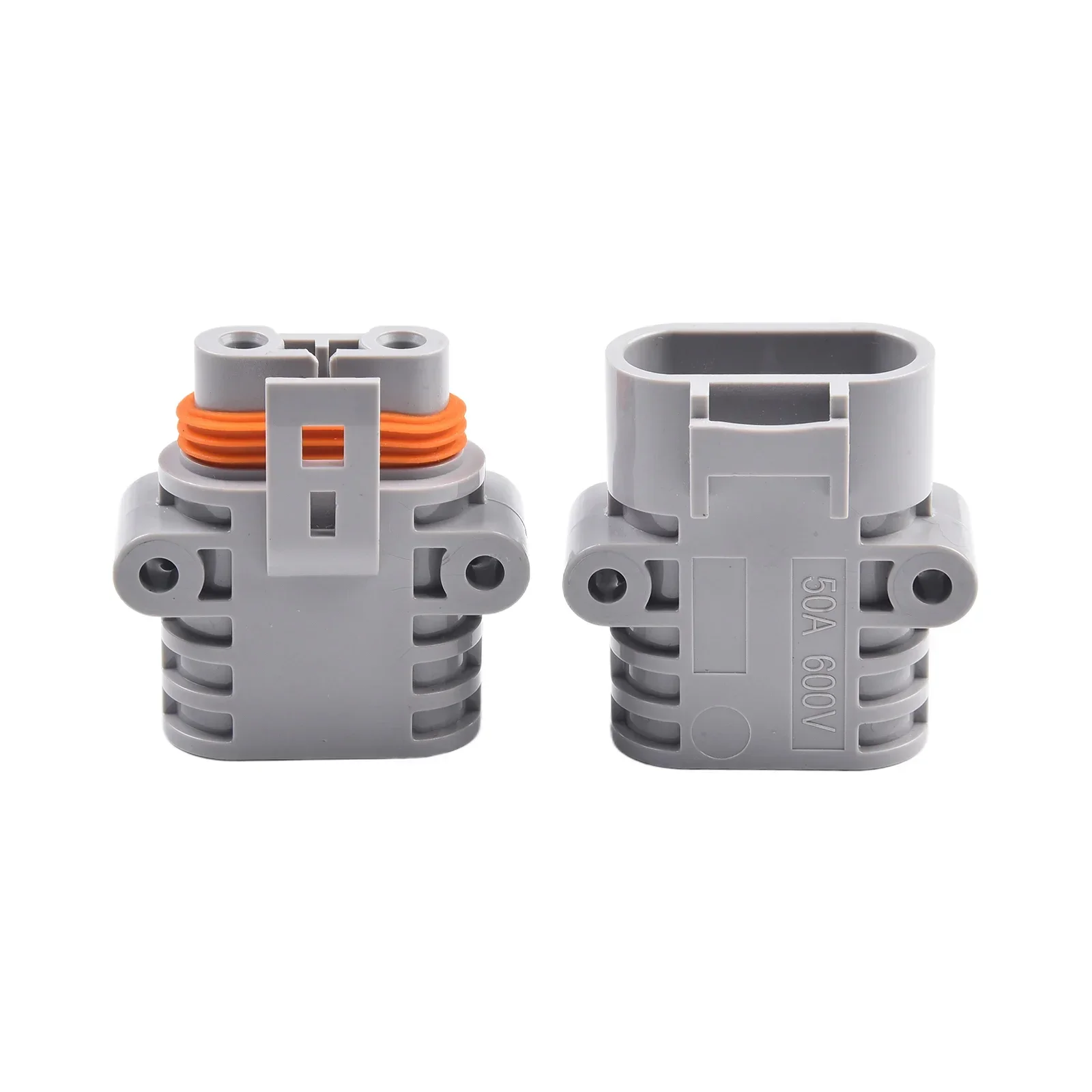 Male Female Connector 1 Set 50A 600V PPO Straight Plug -20 C To 105 C 10mm Wire Diameter Dustproof Gray UL94-V0