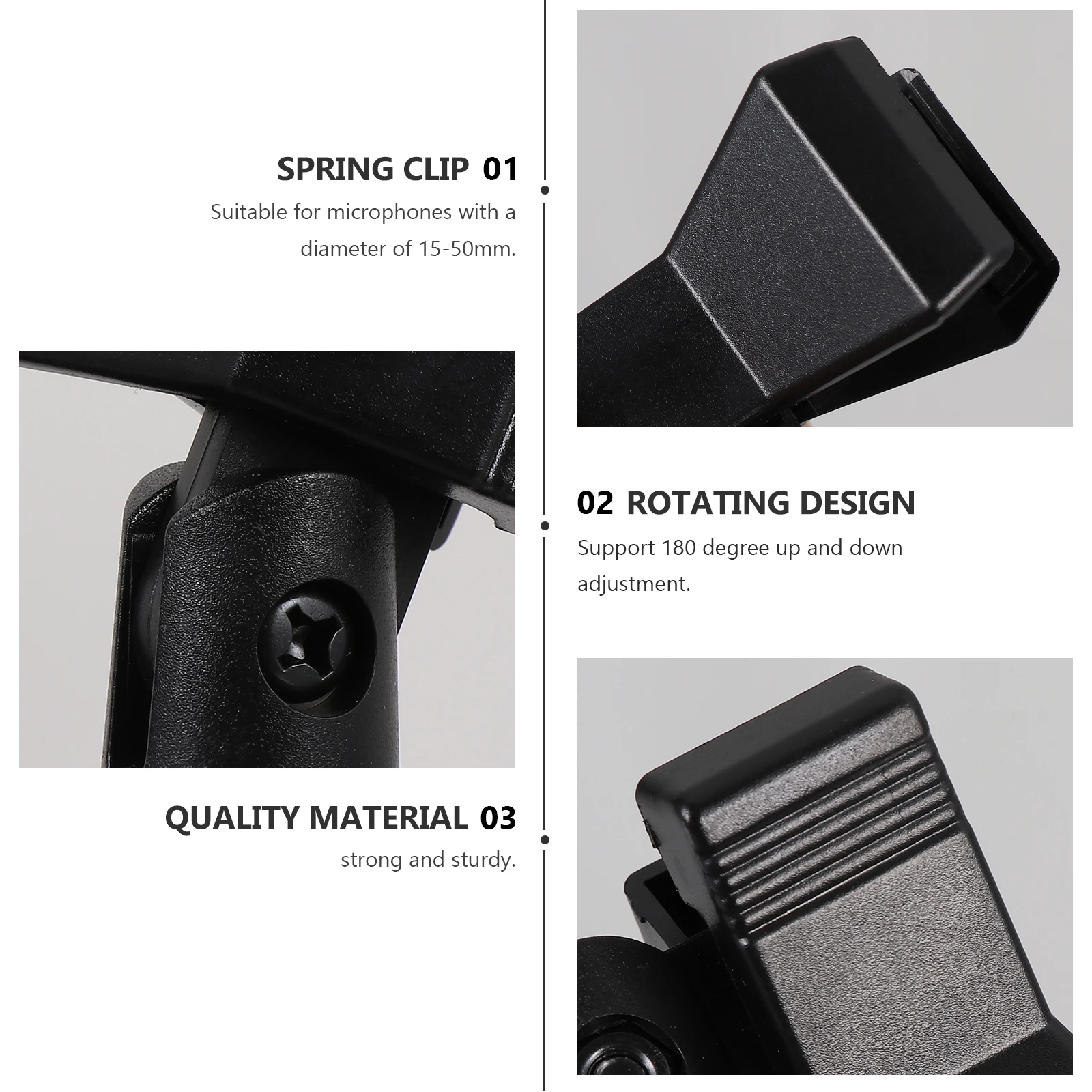 

3PCS Microphone Bracket Accessories Adjustable Spring Clip Holder Mount 15 50mm Diameter 3 8 Inch Adapter 5 8 Hole Mic