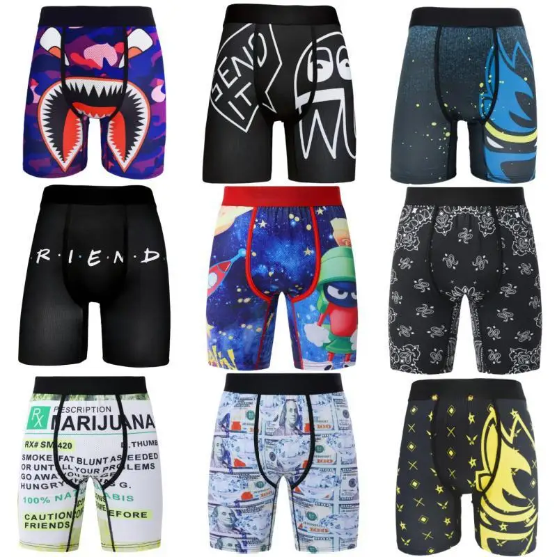 

Sexy Men Underwear Boxershorts Fashion Man Underpants Panties Print Men Innerwear