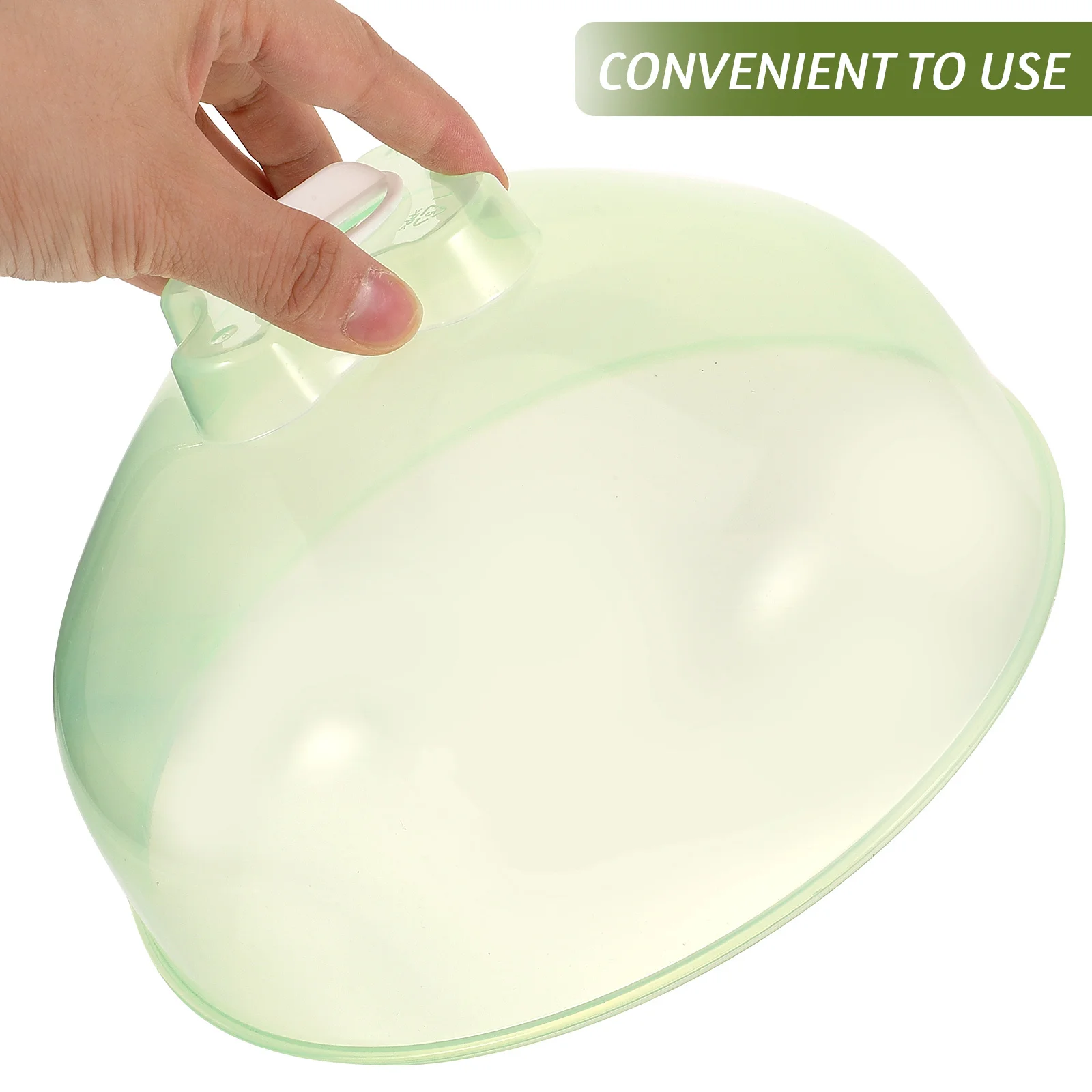 

Kitchen Microwave Food Cover Medium Green Round Lid Transparent PP Splatter Shield Easy Clean Storage Plastic Food Cover