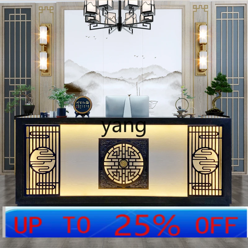 

LHH new Chinese retro teahouse beauty salon checkout page light luxury high-end front desk