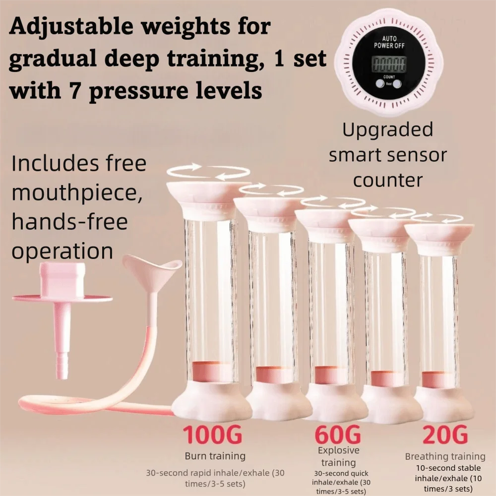 

Adjustable Resistance Breathing Dumbbell Abdominal Breathing Digital Display Diaphragm Breathing Dumbbells