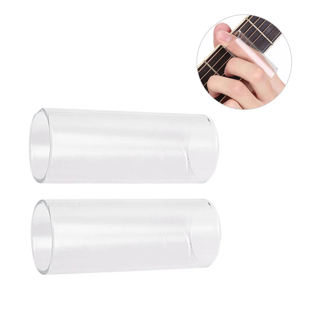 

2Pcs Glass Guitar Slide Medium Bottleneck Durable Heat Treated Smooth Glide Enhances Tonal Voice for Professional Guitarists