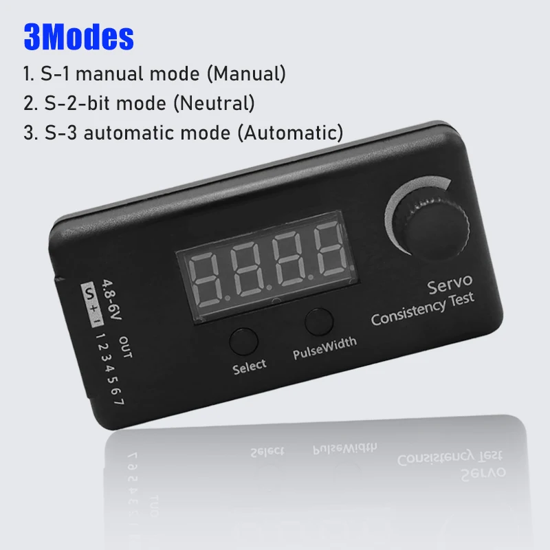 3 Modes Servo Tester Digital DC 4.8-6V Accurate PPM Consistency Measurement for RC Helicopter Airplane Steering Gear