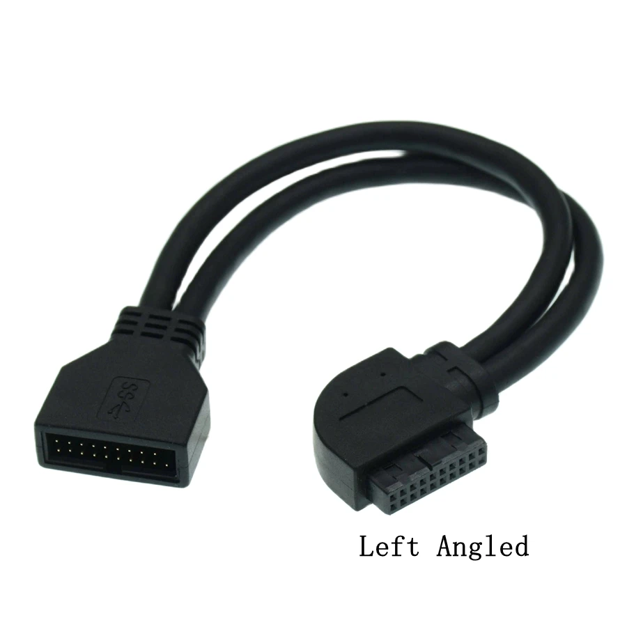 90 Degree Up Down Left Right Angle Computer Motherboard USB3.0 20Pin Female To USB 19pin 20 Pin Male Extension Mainboard Cable