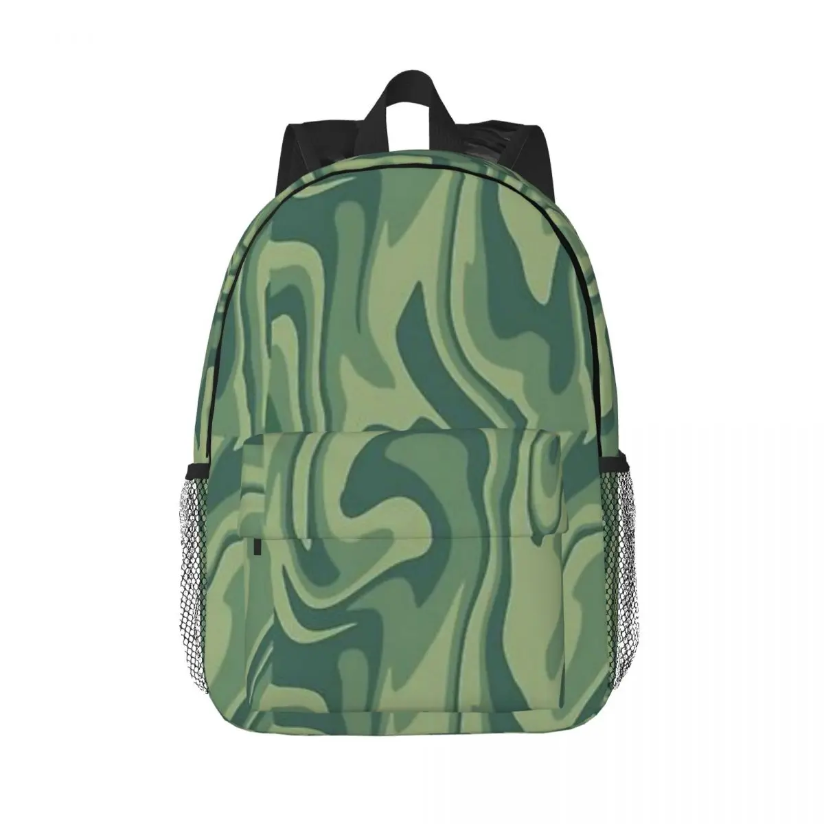 

Aesthetic Green Swirl Fashion Kids Backpack Women Teenagers Schoolbags Travel Laptop Backpack