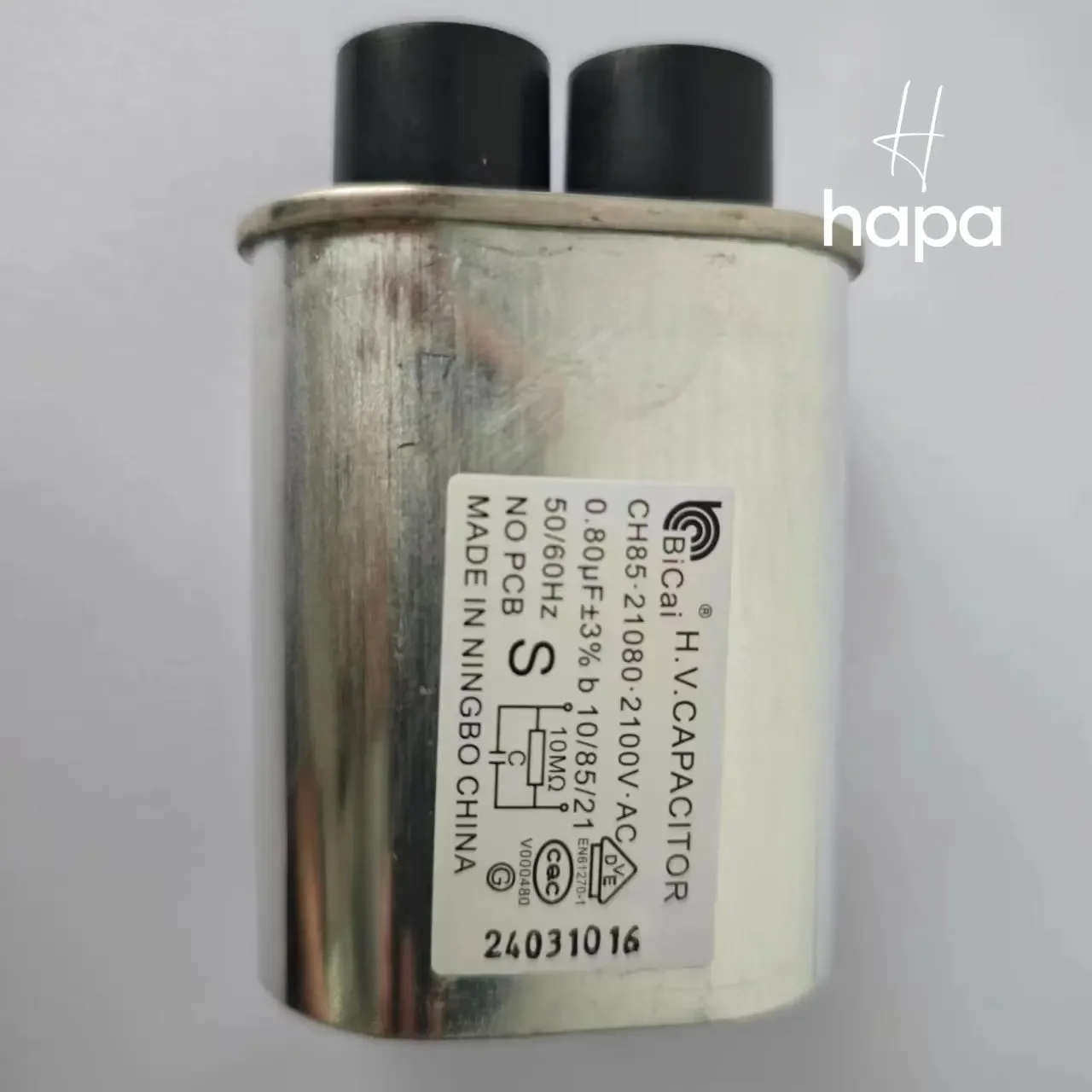 2100V.AC 0.80uF 50/60Hz CH85.21080 High Voltage HV CAPACITOR Microwave Oven Replacement Parts
