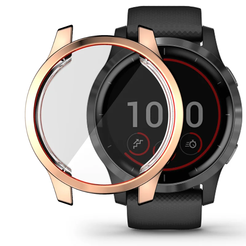 Casing TPU untuk Garmin Vivoactive 4S 4 3 Musik/Venu 2 2S cangkang penutup pelindung gelang logam tali pergelangan tangan pengganti