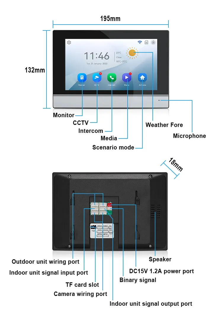 Imagem -04 - Tuya-touch Screen Video Intercom Polegada Campainha Tuya Camer Smart App Casa com Rfid Fechadura Elétrica Sistema de Controle de Acesso Novo