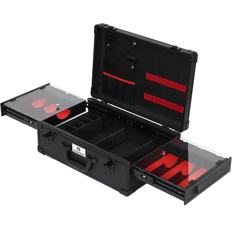 Large Barber Case Organizer 20 Aluminum Briefcase for Clippers and Shears