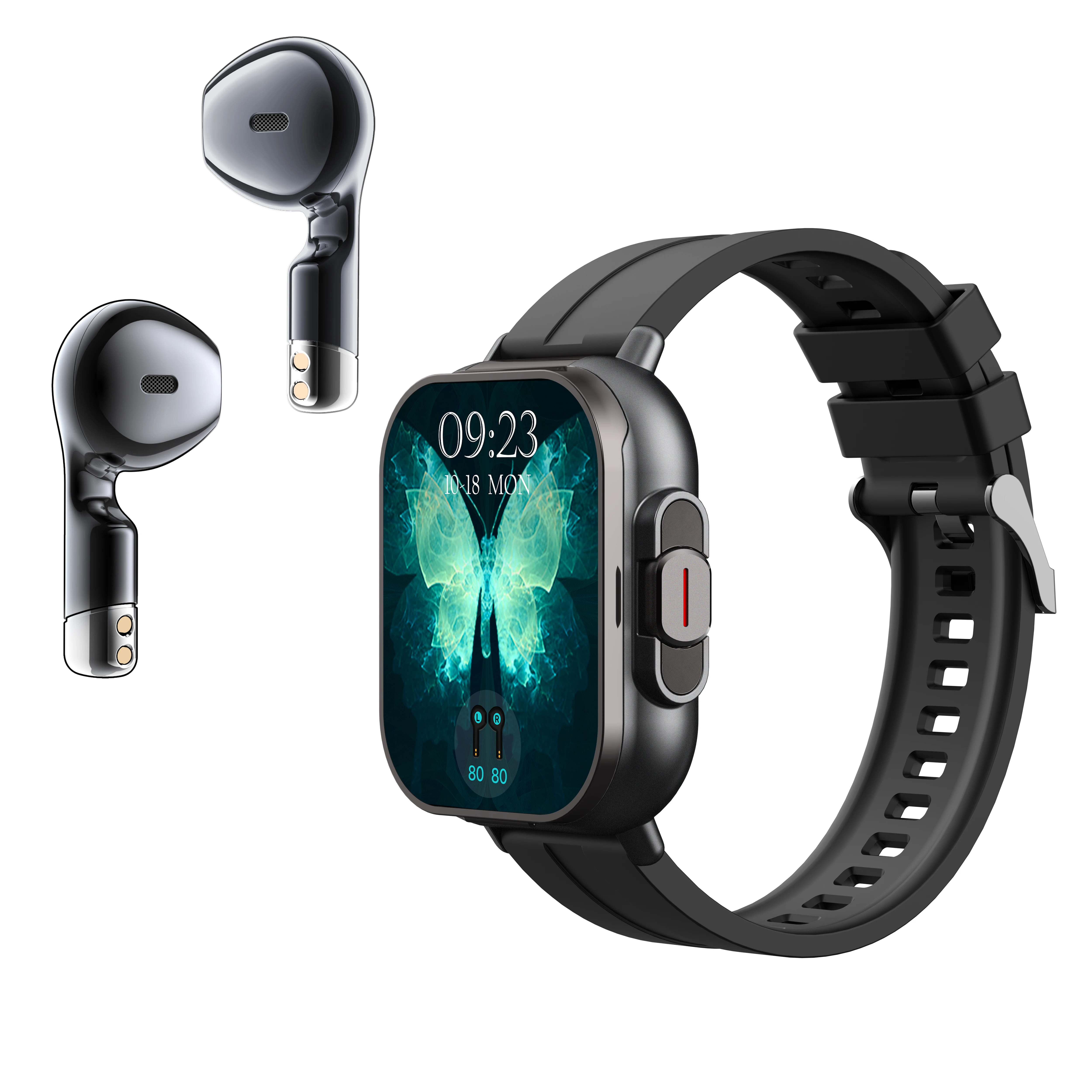 

Умные часы TWS с наушниками 2-в-1, 2,01-дюймовый экран, Bluetooth-вызовы, Bluetooth-наушники, часы с измерением пульса, спортивный фитнес-браслет