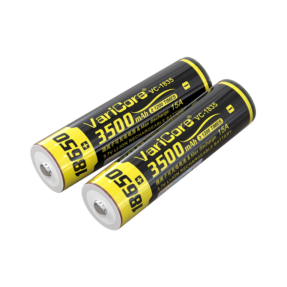 新しい VariCore VC-1835 18650 3500mAh 3.7V リチウム充電式バッテリー PCB 回路保護付き懐中電灯電池用