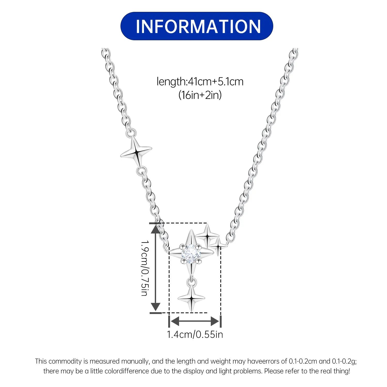 Orstarry S925 Sterling Silber Stern Blauer Mond Sonne Halskette für Frauen Geburtstag Originelle Geschenke Mode Feiner Schmuck – Detail 18