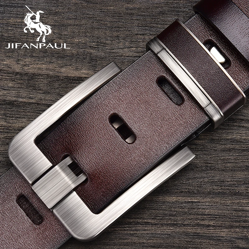 New Leather Cowhide Men\'s Belt Fashion Metal Alloy Pin Buckle Adult Luxury Brand Jeans Business Casual Waist Male Strap Brand