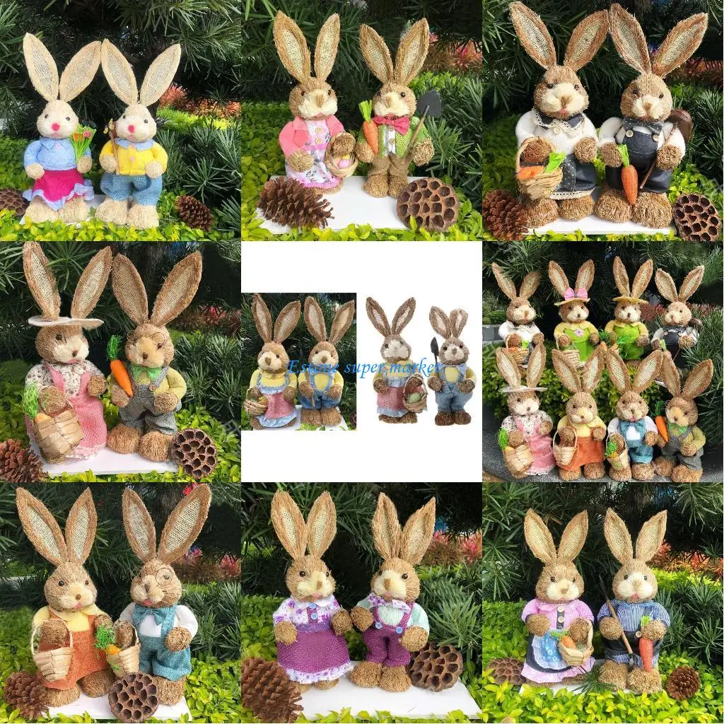 090B 관심 장식 부활절 밀짚 토끼 매달려 장식품 어린이 파티 부활절 선물