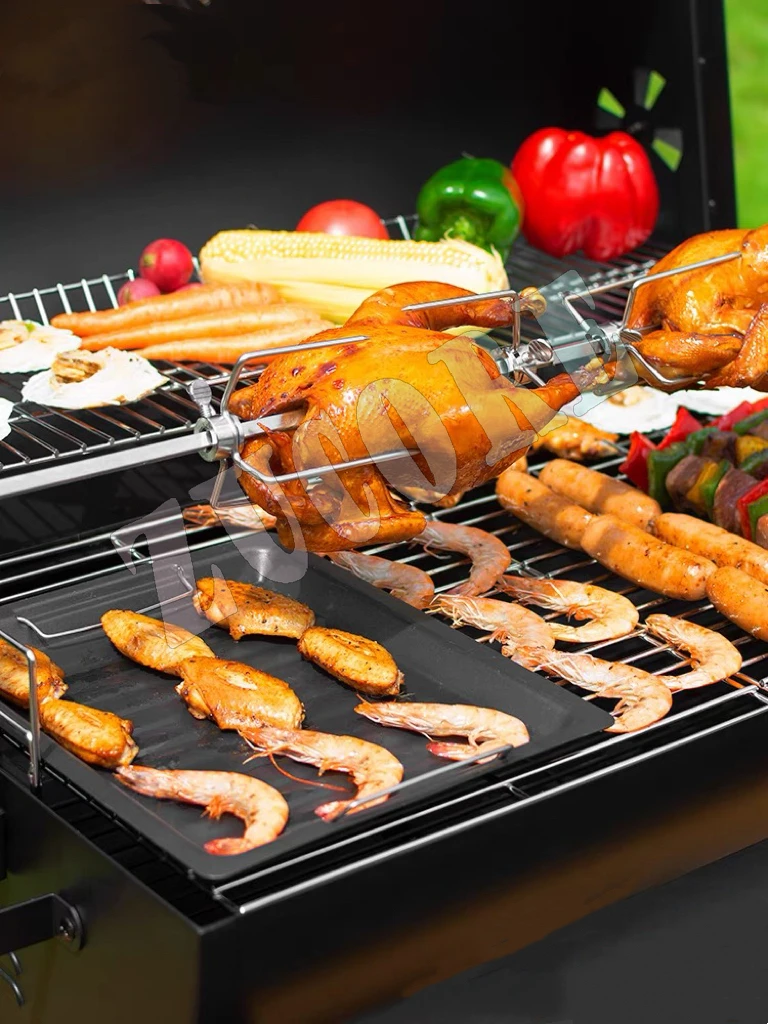 Parrilla de barbacoa doméstica, horno al aire libre de carbón, carrito de barbacoa, Control de temperatura, altura ajustable, herramienta de fiesta familiar