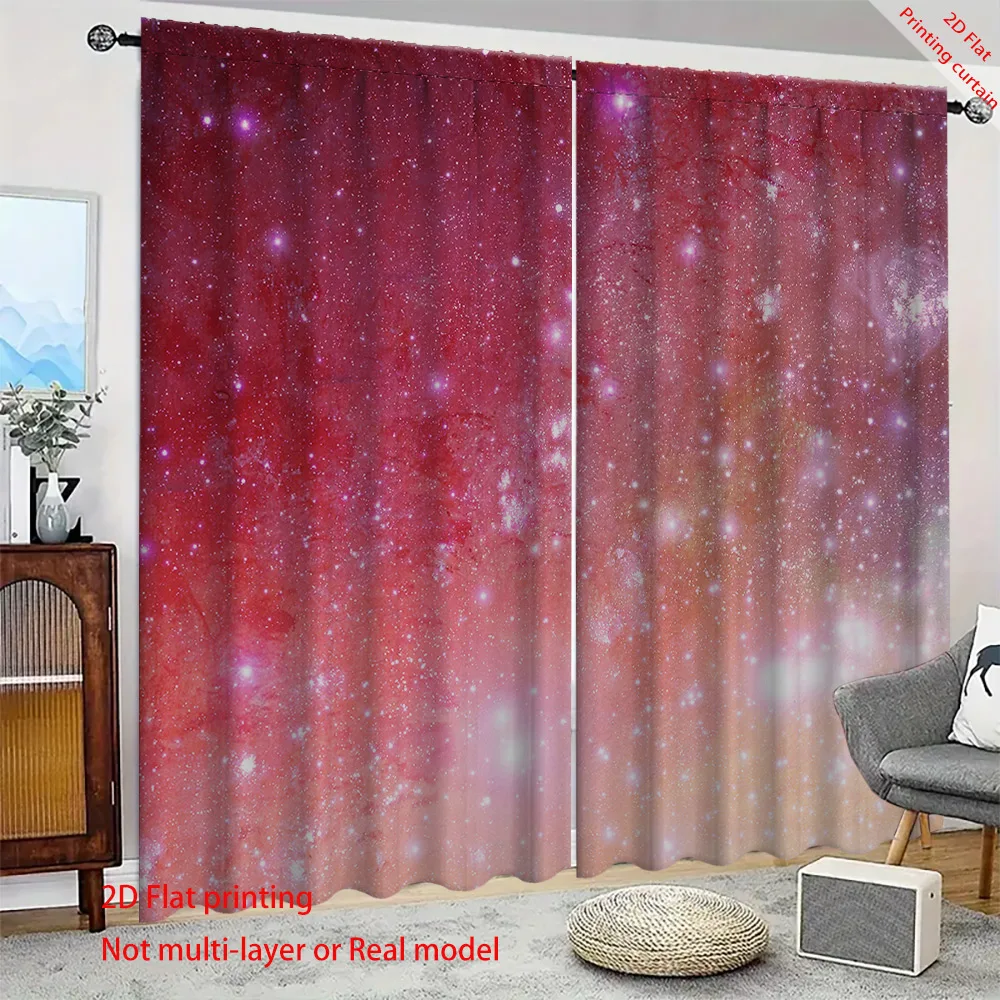 

Space star pattern printed curtains, suitable for home, dormitory, office decoration, bedroom and living room blackout curtains