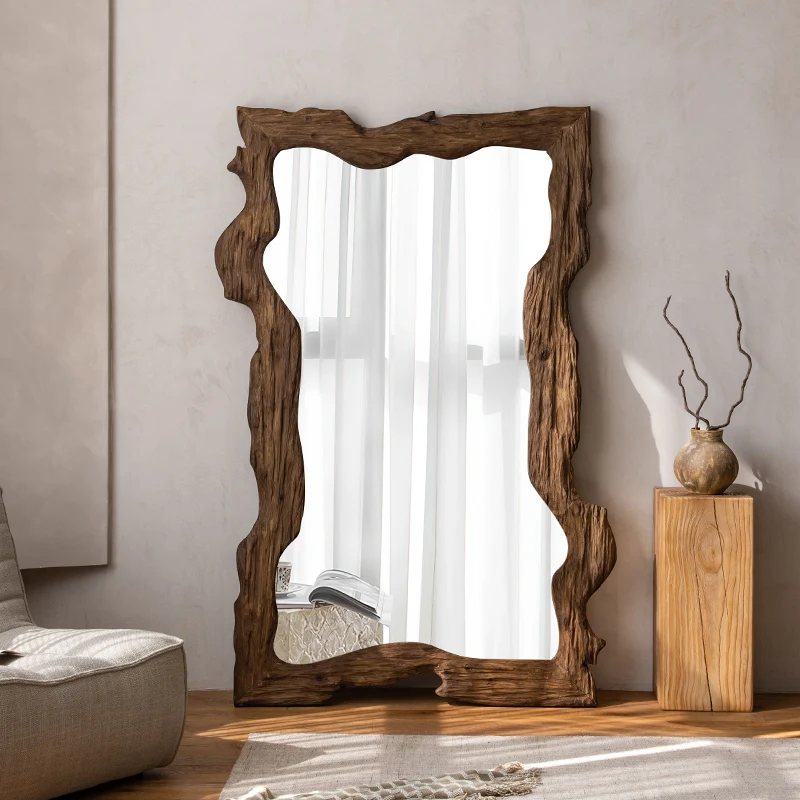 Modern Makeup Luxury Mirror Standing Wood Rectangle Living Room Wall Mirrors Full Body Bedroom Espejos Decorativos Home Decor