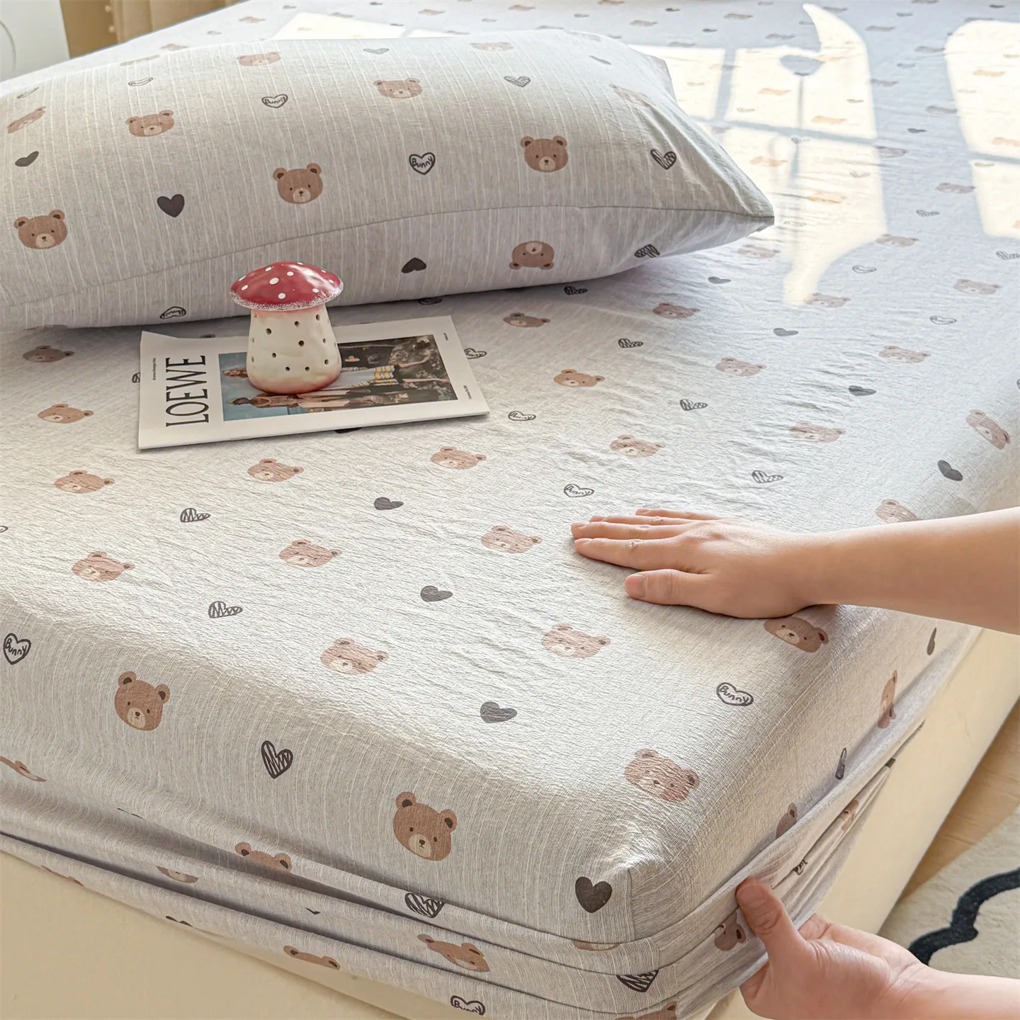 Sábana Ajustable Jacquard con Elástico Individual, Ropa de Cama Queen, King, Sábana Hipoalergénica, Colcha de Cama Casal
