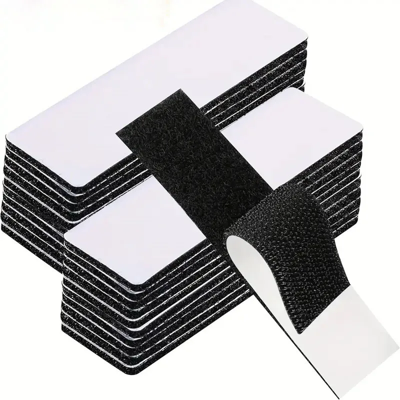 10pairs Strong Adhesive Hooks And Loop Strips,Double-sided Reusable Adhesive,Easy to Install,Damage-Free Installation for Home